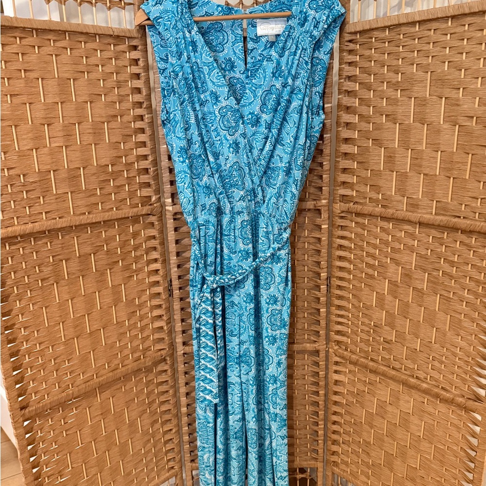 Pappagallo Teal Jumpsuit Short Sleeve Women’s Size Large
